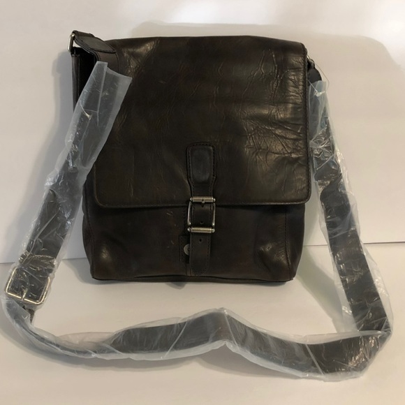 Frey Leather MensMessenger Crossbody bags Dark Coffee 💼
